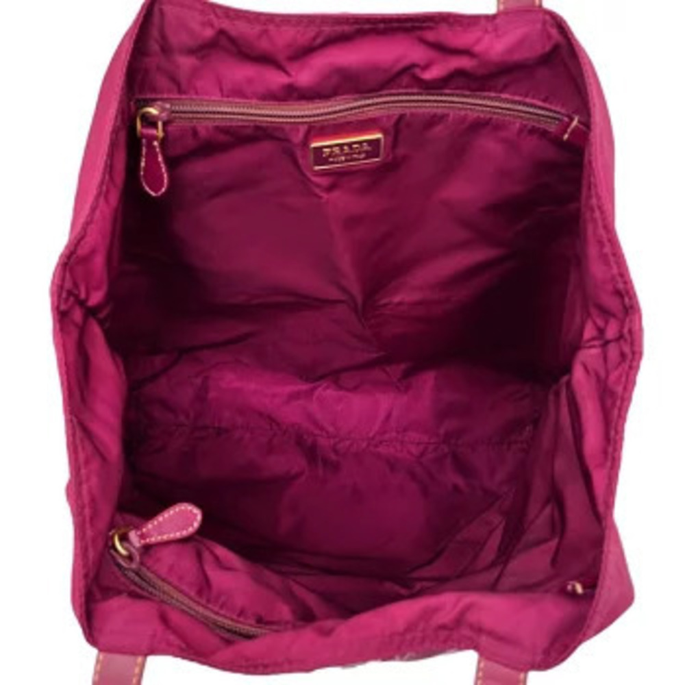 PRADA Tessuto Robot Tote Bag Bordeaux Red - Picture 7 of 10